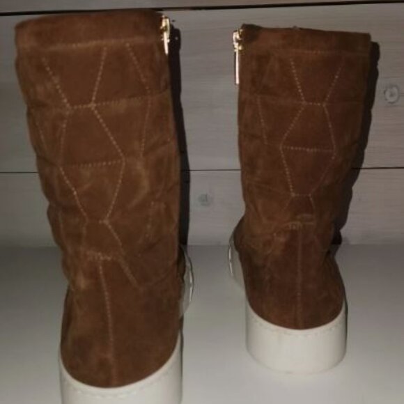 $595 NEW Aquatalia Size 8.5 M Brown Platform Sneaker style Suede Women's Boots - Picture 3 of 10